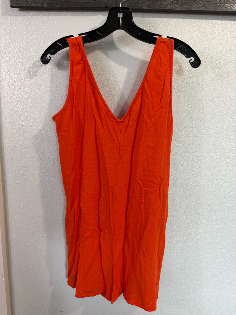 Shinestar Bright Orange V-Neck Sleeveless Romper